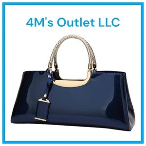 Jessie Blue Patent Leather Handbag